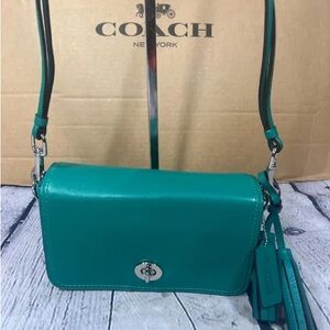 Coach Turquoise Turn Lock Legacy Penny Dinky  Crossbody Vintage Bag